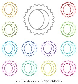 Mardi gras, moon, moon pie multi color icon. Simple thin line, outline vector of Mardi Gras icons for UI and UX, website or mobile application