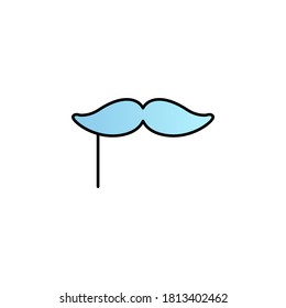 Mardi gras, moustach color gradient vector icon