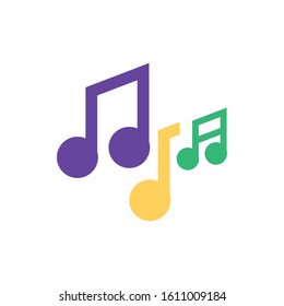Mardi gras music notes design, Party carnival decoration celebration festival holiday fun new orleans and traditional theme Vector illustration