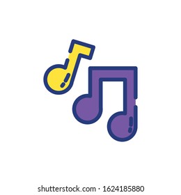 Mardi gras music notes design, Party carnival decoration celebration festival holiday fun new orleans and traditional theme Vector illustration