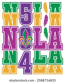 Mardi Gras Nola T-Shirt Design