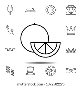 Mardi gras, orange icon. Simple thin line, outline vector element of Mardi Gras icons set for UI and UX, website or mobile application