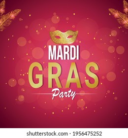 Mardi gras party background with vector illustration with creative mask