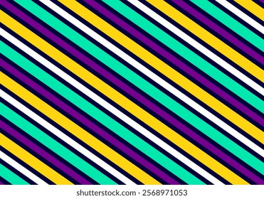 Mardi gras party background vector illustration. Seamless pattern with Mardi Gras colors. Yellow, violet, green colors