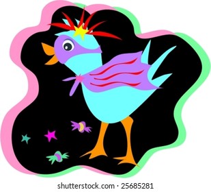 Mardi Gras Party Bird Vector