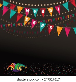 Mardi Gras party bunting background EPS 10 vector royalty free stock illustration Perfect for ads, poster, flier, signage, promotion, greeting card, blog, invitation