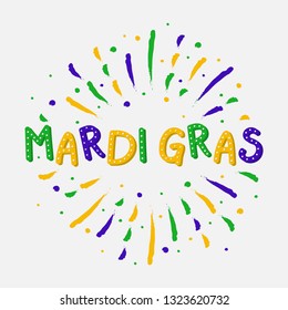 Mardi Gras Party - colorful banner with color splash. Vector