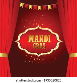 	
Mardi gras party greeting card and background