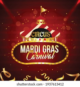 Mardi gras party greeting card and background