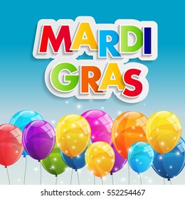 Mardi Gras Party Holiday Poster Background. Vector Illustration EPS10