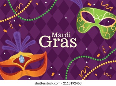 mardi gras party with masks