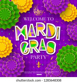Mardi Gras party poster. Shrove tuesday