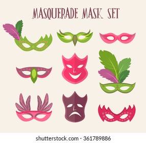 Mardi Gras Party set, vector, isolated