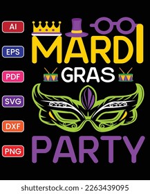 MARDI GRAS PARTY T SHIRT DESIGN