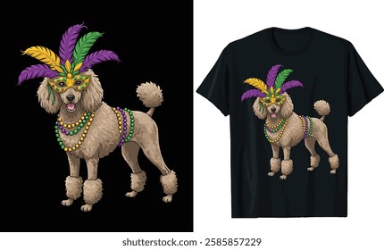 Mardi Gras Poodle T-Shirt Design