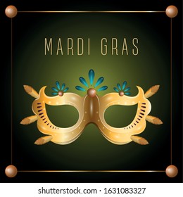 Mardi gras poster with a carnival mask - Vector