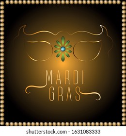 Mardi gras poster with a carnival mask - Vector