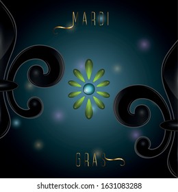 Mardi gras poster with a fleur de lys - Vector