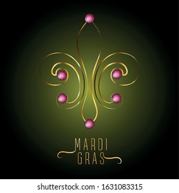 Mardi gras poster with a fleur de lys - Vector