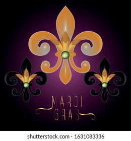 Mardi gras poster with a fleur de lys - Vector