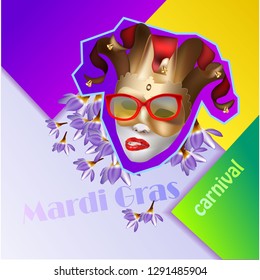 Mardi gras poster with masks