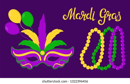 Mardi Gras poster, vector illustration