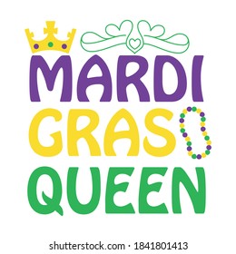 Mardi gras queen SVG vector arts design.