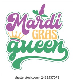 MARDI GRAS QUEEN MARDI GRAS T- DISEÑO DE CAMISETAS,