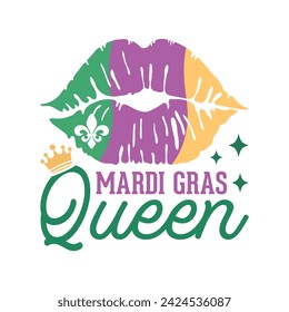 Mardi Gras Queen T Shirt Design