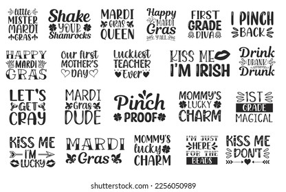 Mardi Gras Quotes Bundle, Mardi Gras Quotes Bundle Of 20 svg Files for Cutting Machines Cameo Cricut, Mardi Gras Quotes, Hand drawn typography quote bundle,