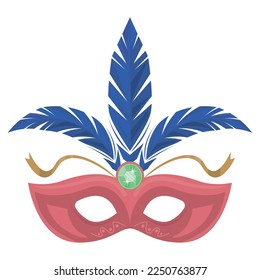 mardi gras red mask icon