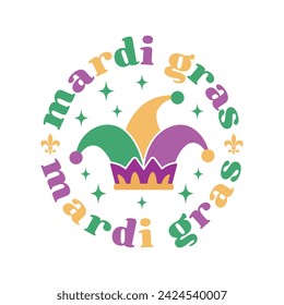 Mardi Gras Retro T Shirt Design