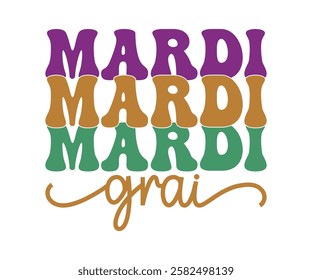 Mardi Gras Retro, Mardi Gras T-shirt, Mardi Gras Festival, Cut Files For Cricut