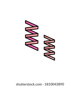 Mardi gras, ribbons color gradient vector icon