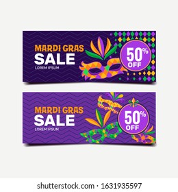 Mardi Gras Sale Banner Set