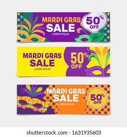 Mardi Gras Sale Banner Set