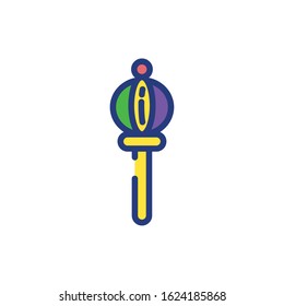 Mardi gras scepter design, Party carnival decoration celebration festival holiday fun new orleans and traditional theme Vector illustration