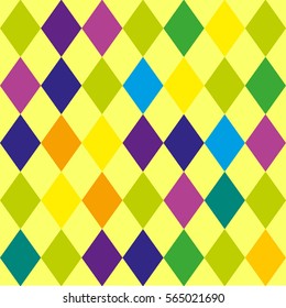 Mardi Gras Seamless Background with rhombus.