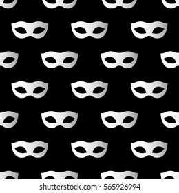 Mardi Gras seamless pattern with carnival masks. Mardi Gras endless background, texture, wrapper. Vector illustration EPS10.