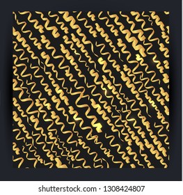 Mardi gras seamless pattern with gold serpentine