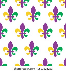 Mardi gras seamless pattern for print on textile or wallpaper. Vector background.