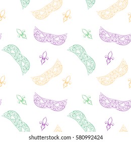 Mardi Gras seamless pattern. Vector illustration