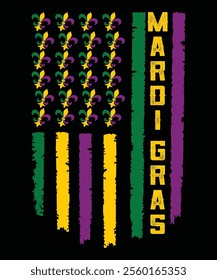 Mardi Gras shirt print template, Typography design for Carnival celebration, Christian feasts, Epiphany, culminating Ash Wednesday, Shrove Tuesday.