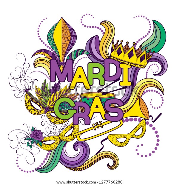 Mardi Gras Shrove Tuesday Colorful Background Stock Vector (Royalty