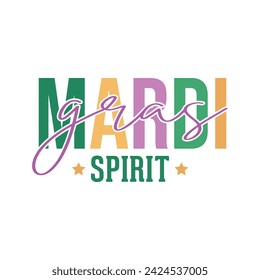 Mardi Gras Spirit T Shirt Design svg