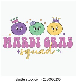 Mardi Gras Squad, 3d, Element, Mardi Gras Sublimation, Beads Fat Tuesday , Mardi Gras Sayings, Mardi Gras Quotes,