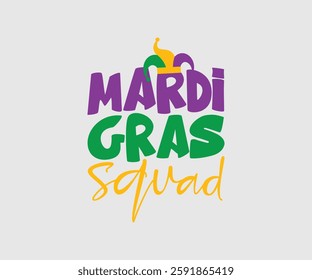 Mardi Gras Squad, Mardi Gras Design Idea, Retro Mardi Gras T-shirt - Fat Tuesday Carnival t shirt design