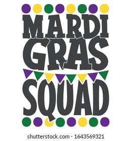 mardi gras squad, flat design