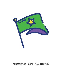 Mardi gras star flag design, Party carnival decoration celebration festival holiday fun new orleans and traditional theme Vector illustration