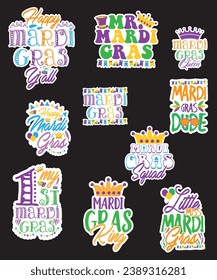 Printable Mardi Gras Stickers 